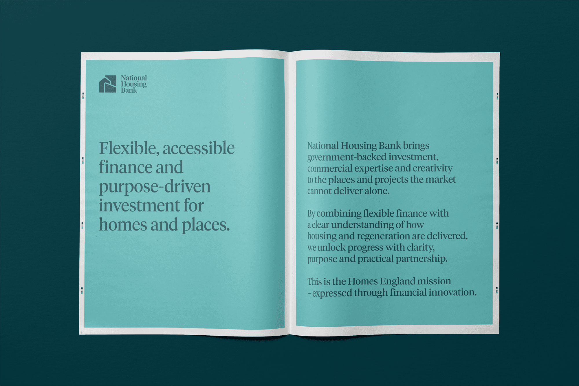 National Housing Bank spread reading 'Flexible, accessible finance and purpose-driven investment for homes and places'